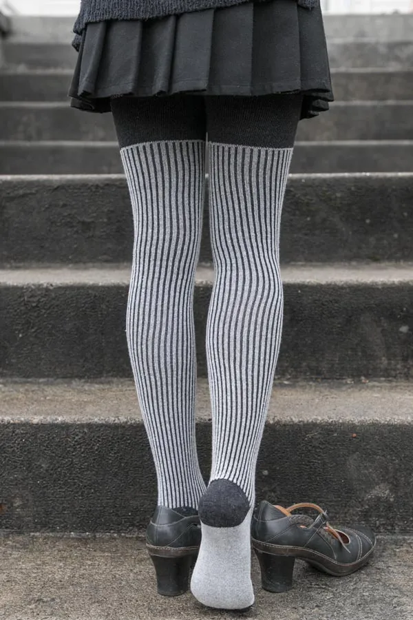 Vertical Lines Thigh High
