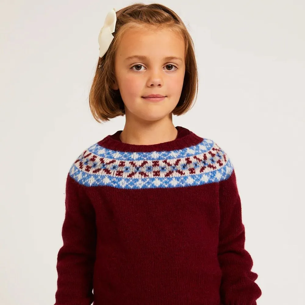 Wool Burgundy Fairisle Sweater