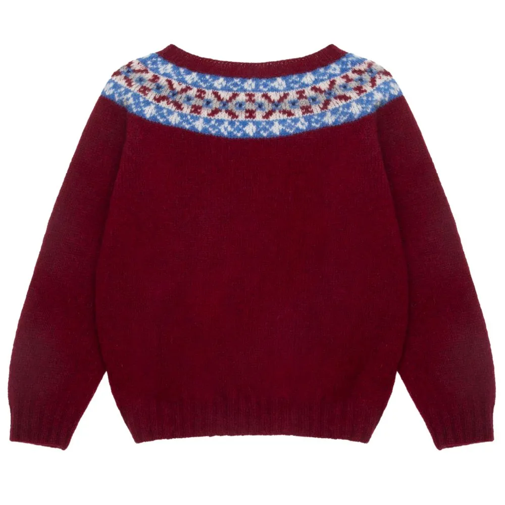 Wool Burgundy Fairisle Sweater