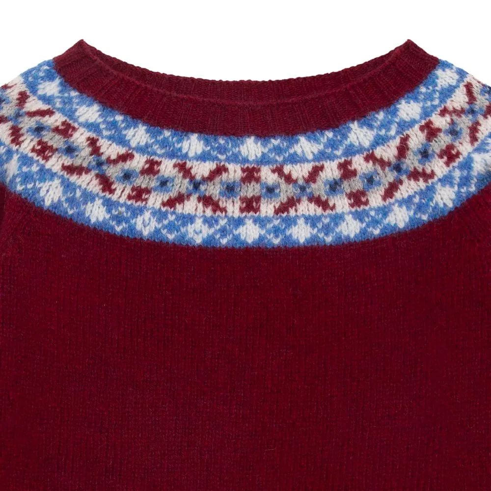 Wool Burgundy Fairisle Sweater