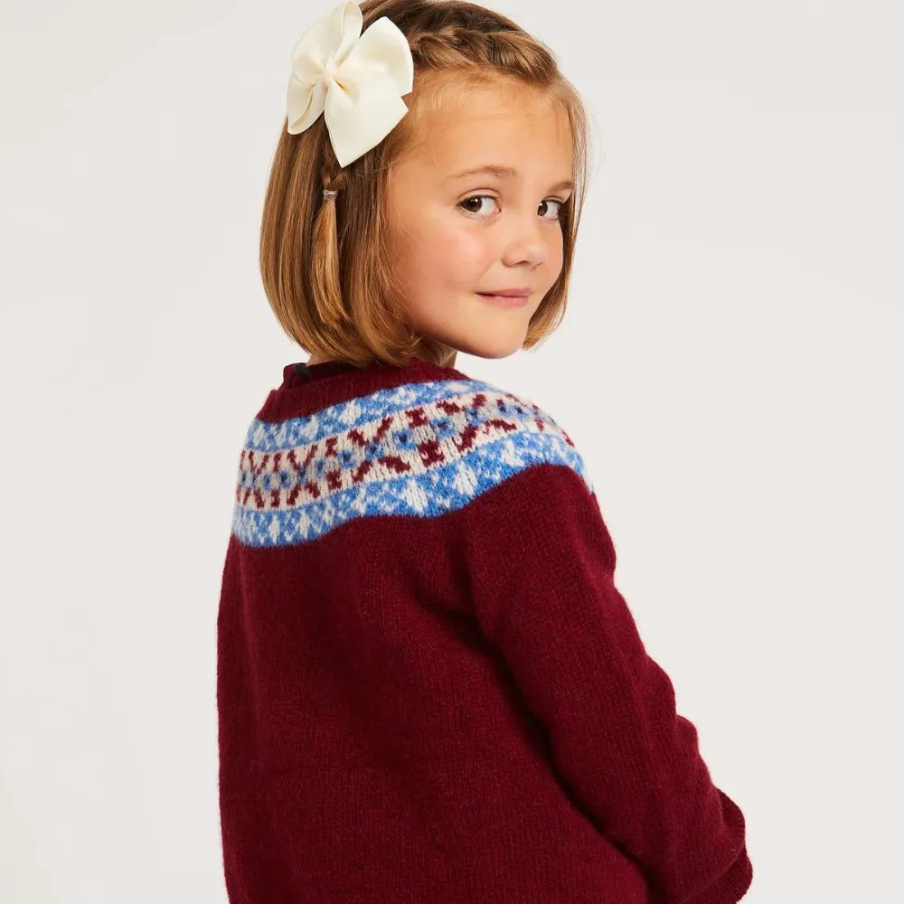 Wool Burgundy Fairisle Sweater