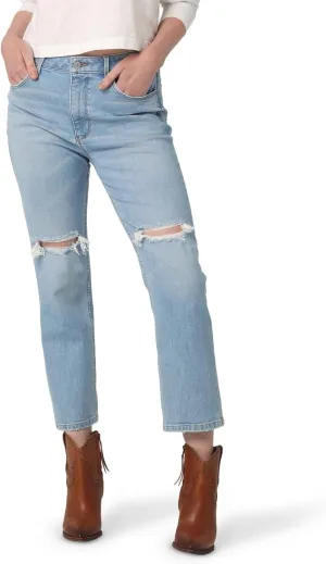 Wrangler Women's High-Rise Rodeo Straight Leg Crop Jean