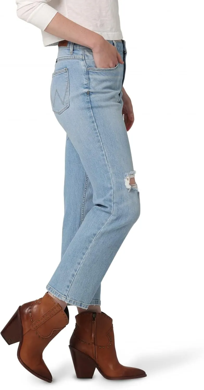 Wrangler Women's High-Rise Rodeo Straight Leg Crop Jean