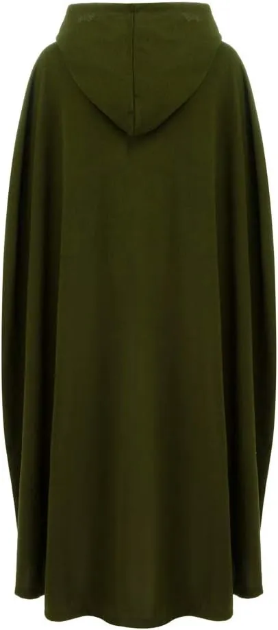 XUNRYAN Womens Cloak Wool Blend Cape Coat Hooded Cloak Maxi Long Cardigans Open Front Poncho Outwear Halloween Costume