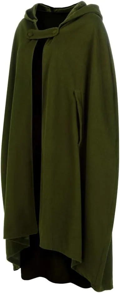 XUNRYAN Womens Cloak Wool Blend Cape Coat Hooded Cloak Maxi Long Cardigans Open Front Poncho Outwear Halloween Costume